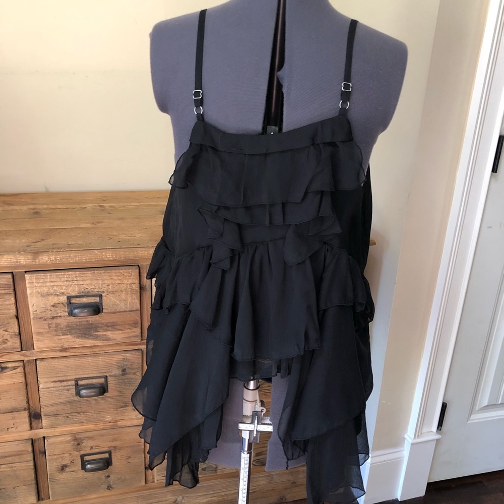 Romantic Ruffle ANIMALE Camisole Top Black US 10 - Picture 2 of 5